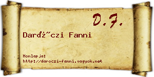 Daróczi Fanni névjegykártya