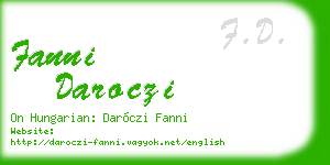 fanni daroczi business card